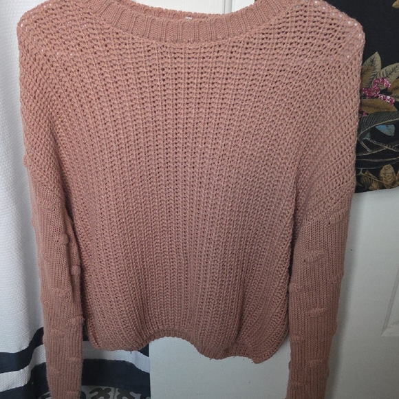 moon & madison Sweaters - Moon & Madison Dusty Rose Knit Sweater